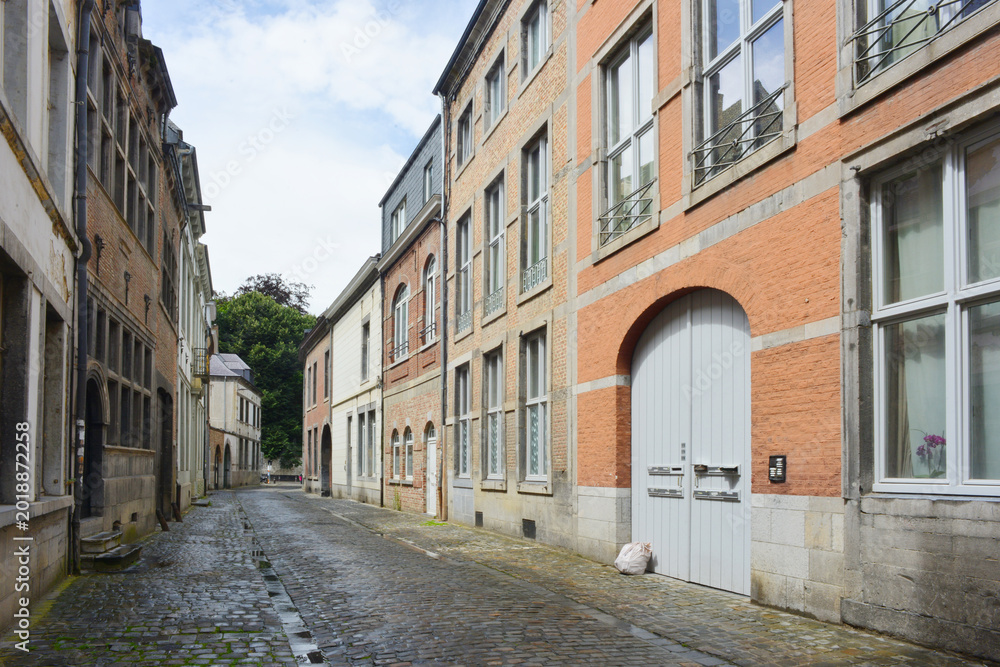 Fototapeta premium Namur, Belgium, downtown street no cars no people