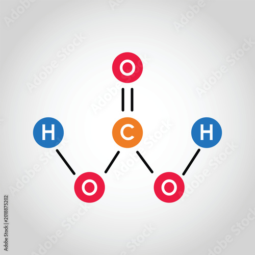 Carbonic acid chemical structure icon sign design vector