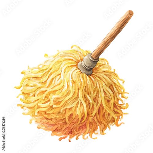 Принти на полотні Mop watercolor artwork, high-quality professional vector illustration isolated on a white background