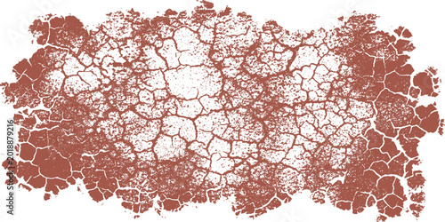 Tableau sur toile Abstract earthy brown cracked texture with rough edges cracked earth ground text