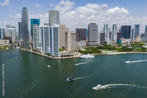 Canvas Print Famous oceanfront of Brickell in Miami