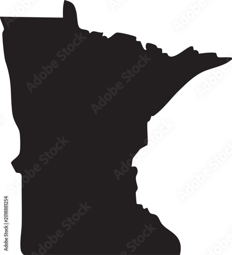 Obraz na plátně Silhouette of the state of minnesota black
