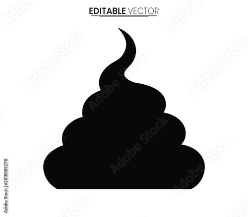Foto Pile of excrement shape on white background silhouette