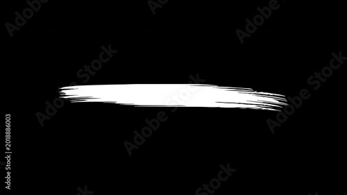 hand painting ink brush stroke rectangle animation. alpha channel 4k video