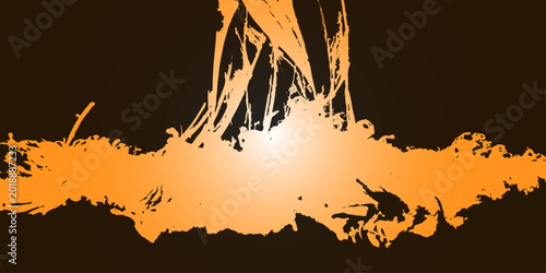 Konstfotografi A vibrant vector illustration of a burning forest and grass fire with intense or