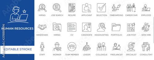 Bild auf Leinwand Human Resources, Recruitment, Resume, Employee, Candidate, Headhunting, Leadersh