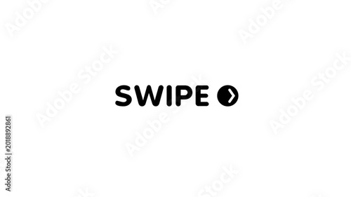 Swipe icon with checkmark on white background for app interface doodle animated 4k stock video