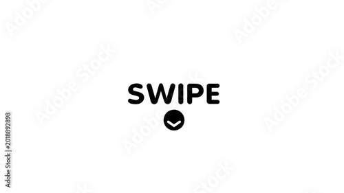 Swipe right icon with checkmark on white background for app interface doodle animated 4k stock video