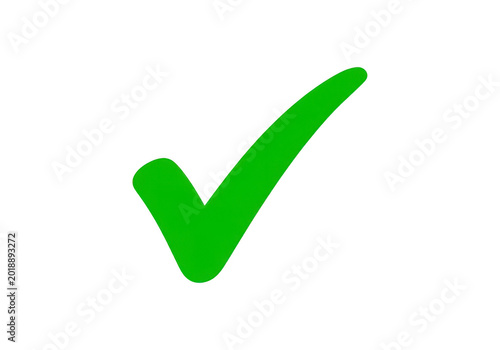 Bild auf Leinwand Bright green checkmark icon symbolizing approval or confirmation isolated on tra