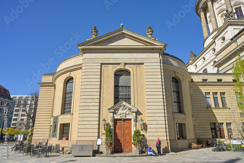 Bild auf Leinwand Französische Kirche zu Berlin Hugenottenkirche, Gendarmenmarkt, Mitte, Berlin, D