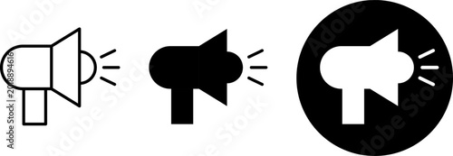 Megaphone announcement and promotion icons
