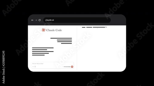 Animated 3D Claude Code Generating for Browser Concept | Alpha channel