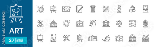 Art Web Icons In Minimal Thin Line Style