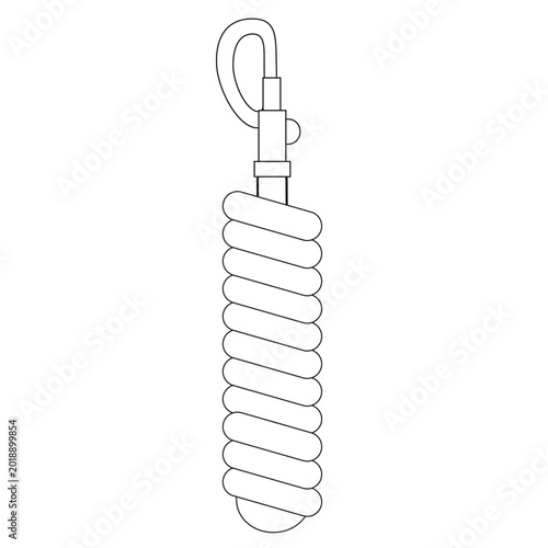 Vector flat outline horse lead rope isolated on white background