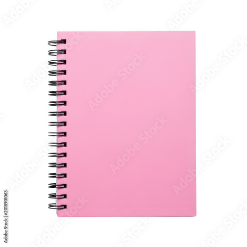 Spiral-bound pink notebook with metallic accents