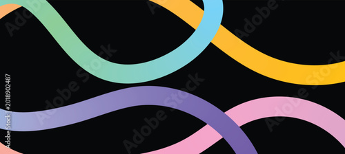 Fun abstract background colorful bold lines doodle design childish scribble minimal pattern for creative projects