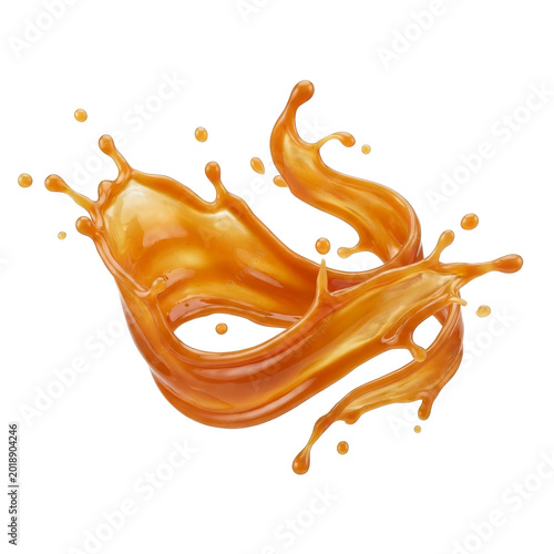 Vibrant amber splash capturing the essence of liquid caramel artistry