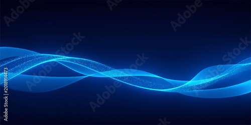 Photos Abstract blue wave design featuring smooth curves and flowing digital lines with