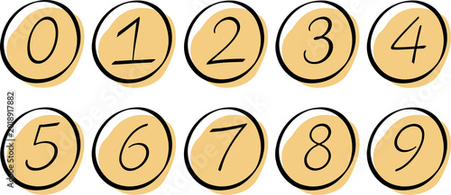 Minimalist Hand Drawn Numbers Collection Illustration Set