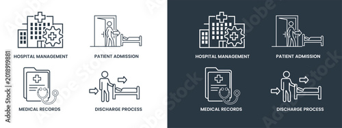 Hospital management infographic icons