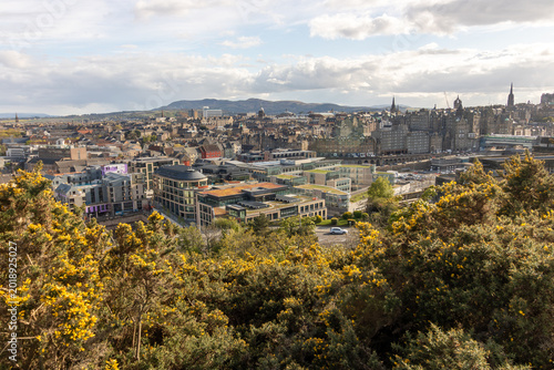 Edinburgh Skyline with Scott Monument and Historic Old Town at Golden Hour