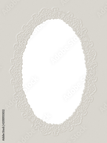 Embossed Oval Lace Frame