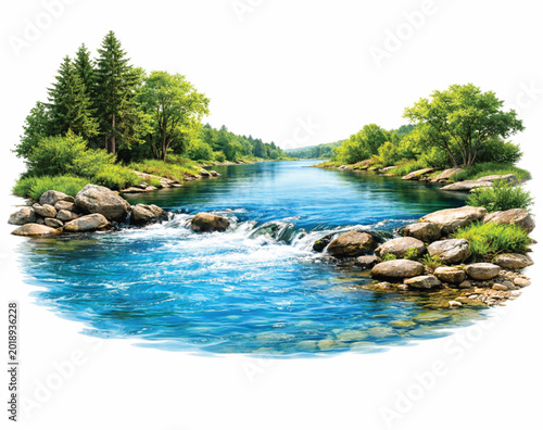 river in the forest vector icon .