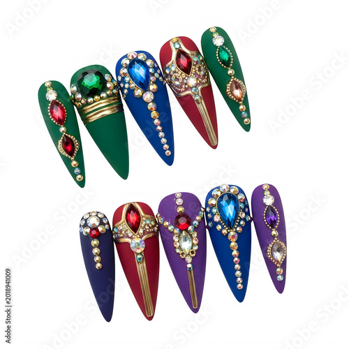 Luxury Velvet Matte Stiletto Nails Transparent PNG for Elegant Fashion Beauty Artwork