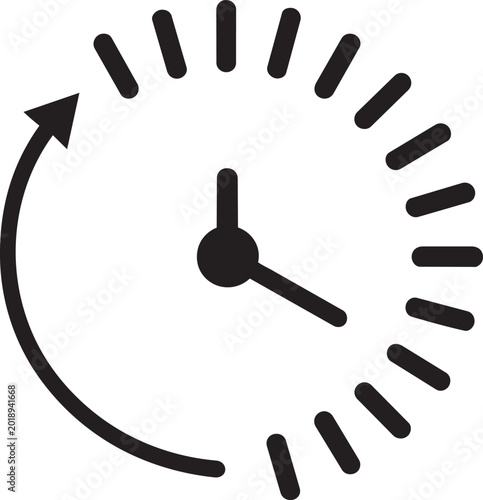 Canvastavla Clock icon with circular arrow representing time management and deadlines simple
