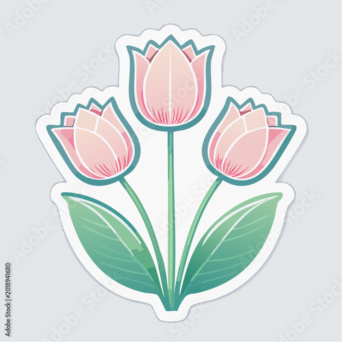 Pink Tulips Illustration