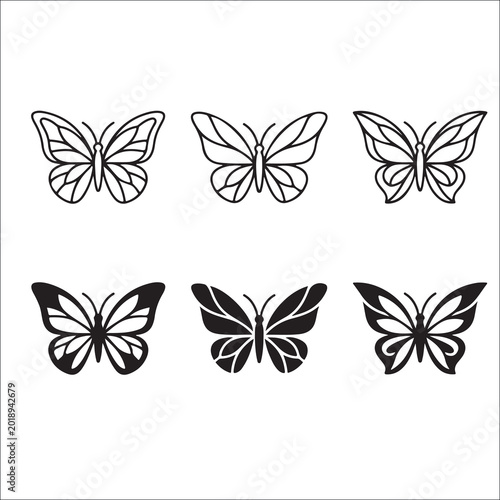 Butterfly Silhouette Vector Set