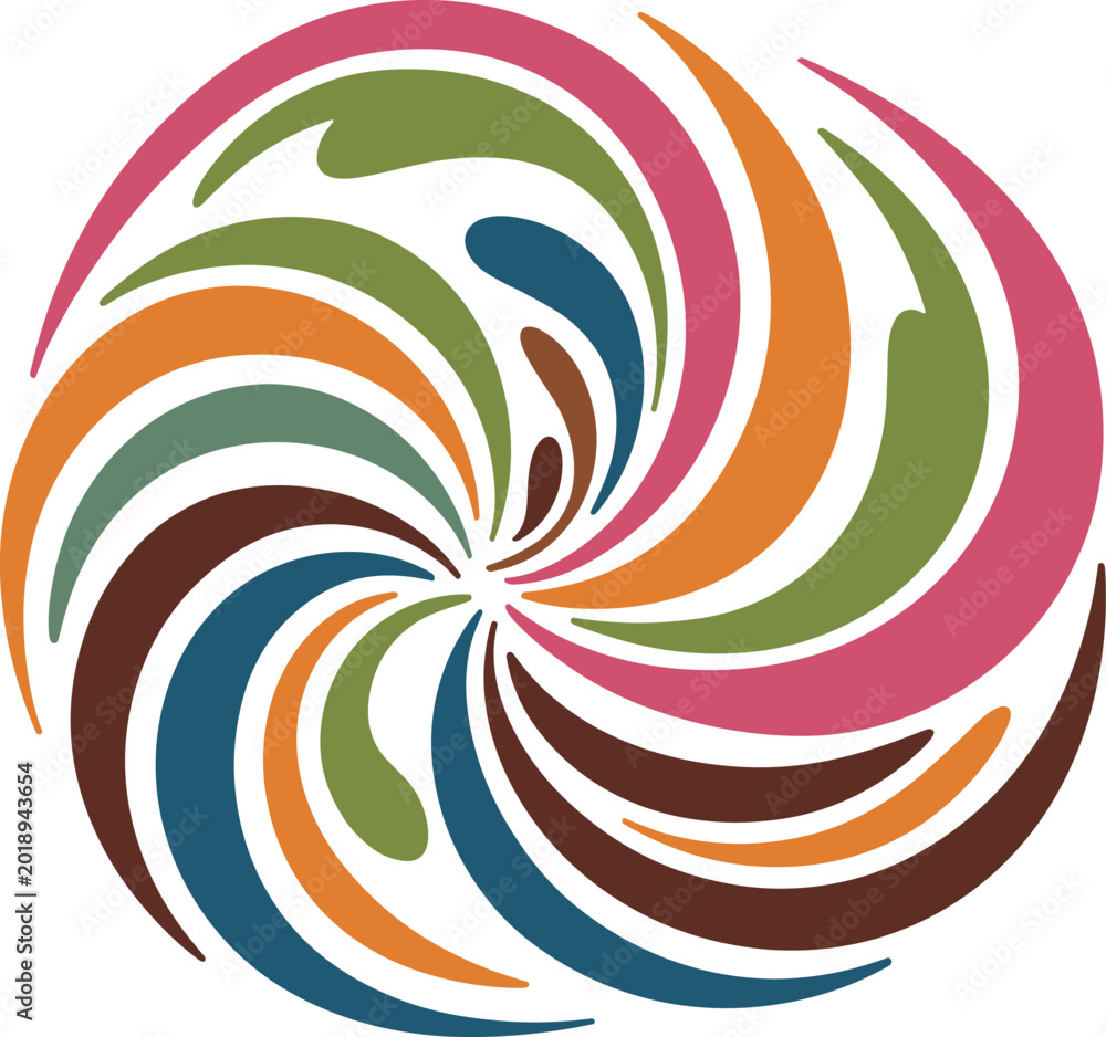 Obraz premium Swirling abstract pattern in warm autumn colors colorful