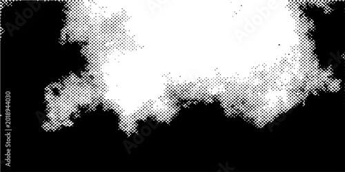 Quadro su tela Vector Fluffy cloud isolated on black background presenting soft and hazy appearance, perfect for conceptual design and serene atmosphere