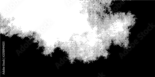 Foto Vector Abstract cloud like formation against black background in grayscale with dot pattern and contrasting textures