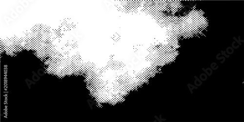 Foto Vector Abstract cloud formation illustration with dot pattern in halftone style against dark background