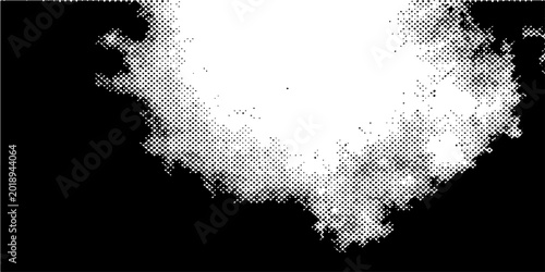 Tableau sur toile Vector Abstract Cloud Structure Isolated on Black Background in Monochromatic and Dotted Style