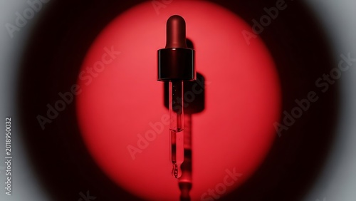 Dropper bottle on red light