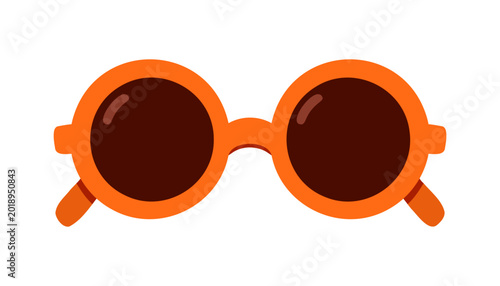 Εκτύπωση καμβά Orange round sunglasses summer eyewear illustration