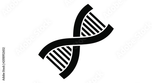 Obraz na plátne dna double helix silhouette on white background