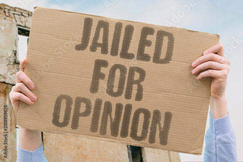 Canvastavla "Jailed For Opinion" People are imprisoned solely because opinions conflict with regime