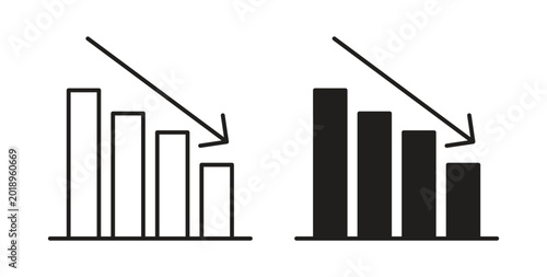Εκτύπωση καμβά Loss Chart Icon vector design elements