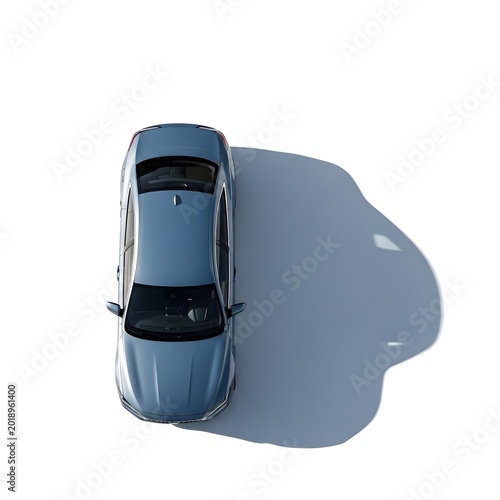 3d car icon isolated with reflection and shadow