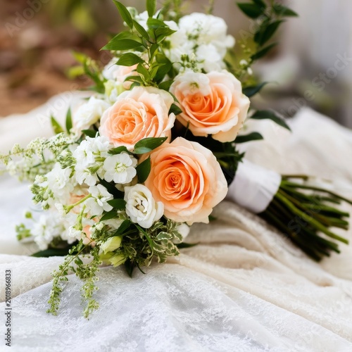 Bouquet of Roses and White Flowers on a Soft Background During Daytime