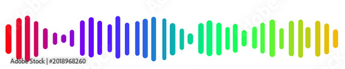Modern rainbow audio spectrum waveform png transparent background