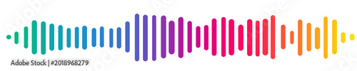 Tableau sur toile Gradient colorful sound wave audio spectrum png transparent background for music