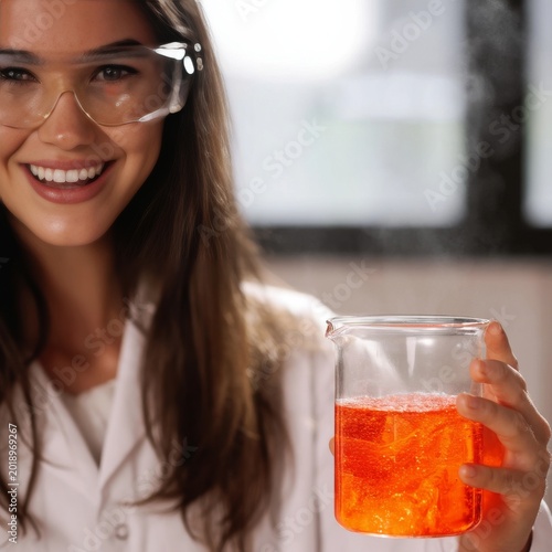 Young Scientist Conducts an Experiment in a Laboratory During the Day