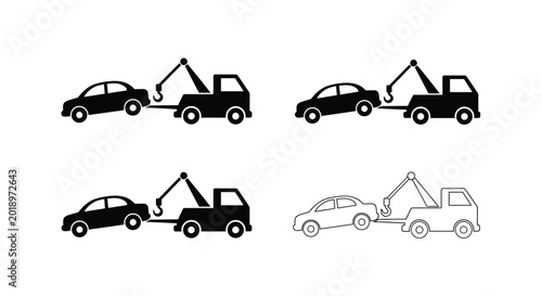Foto Tow truck with car silhouette high quality professional