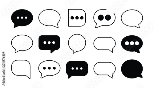 Foto Chat bubbles vector set communication icons for messaging dialogue and social me
