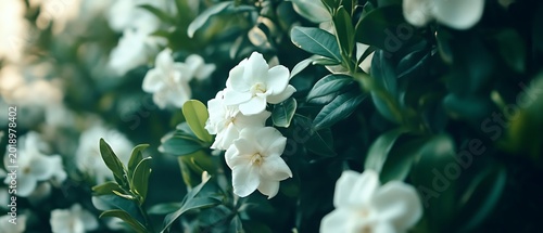 bloom gardenia bush in full white