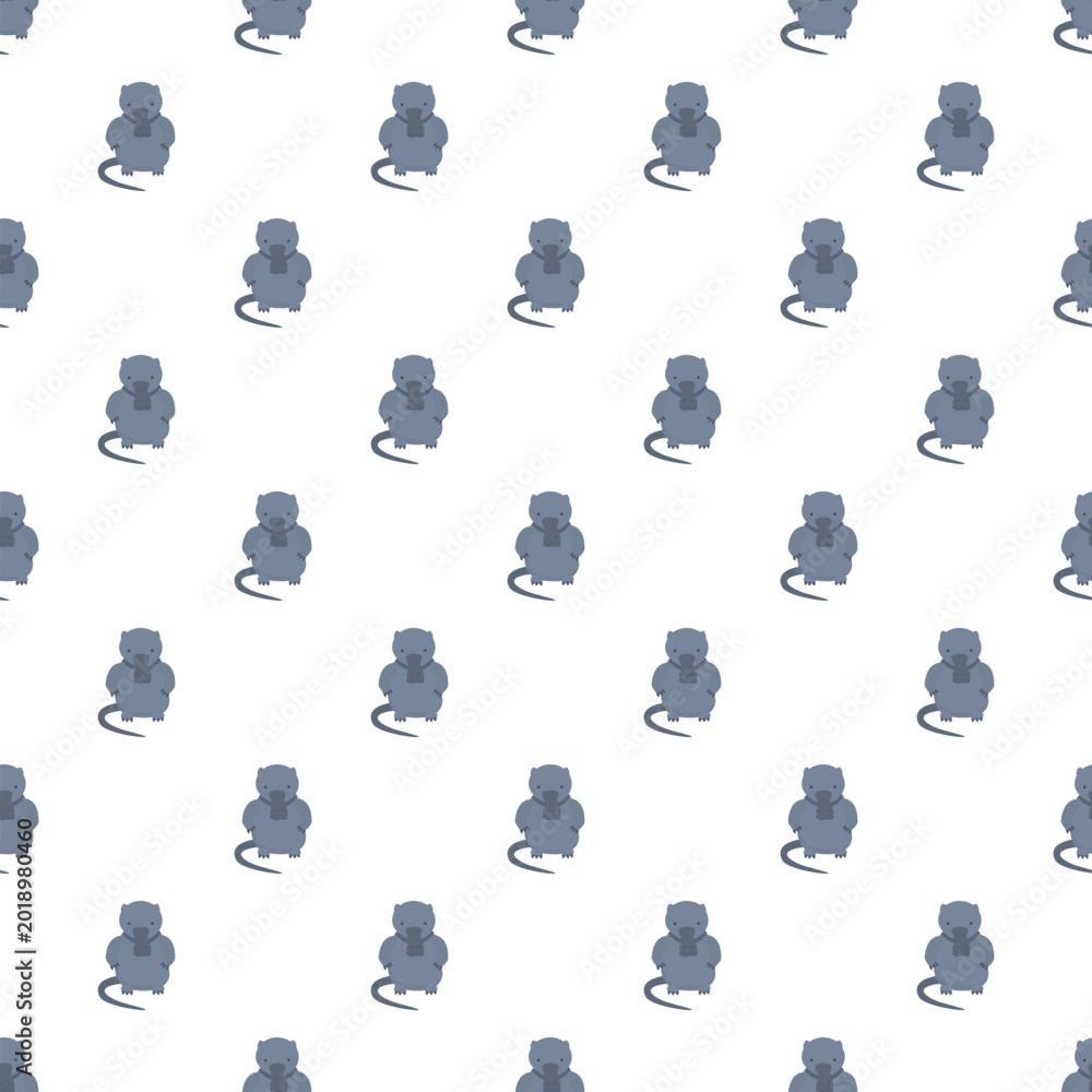 Obraz premium Cartoon opossum characters creating a repeating animal pattern on a white background